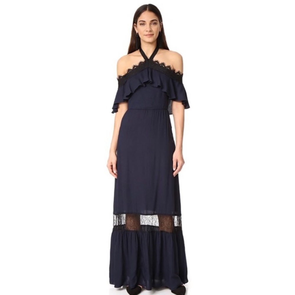 Alice + Olivia Mitsy Off-the-Shoulder Maxi Dress